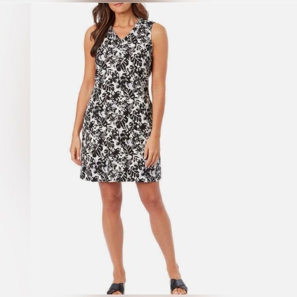 Briggs Ladies' Ruffle V-Neck Linen Blend Dress, SIZE MEDIUM - Picture 1 of 7